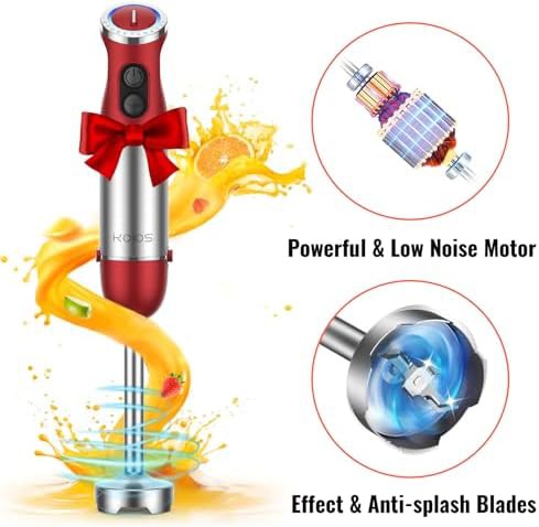 Red 1000W copper motor handheld blender — photo 4