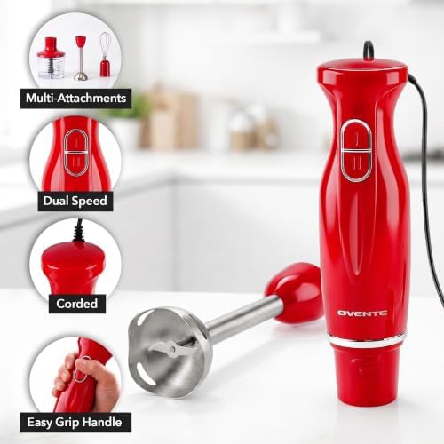 Red Electric Hand Blender Set with Beaker — photo 3