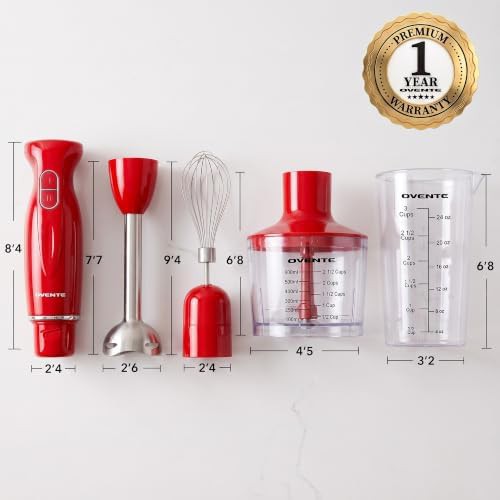 Red Electric Hand Blender Set with Beaker — photo 5