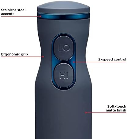 Midnight blue stainless stick blender — photo 3