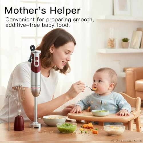 Red twelve speed immersion blender — photo 4