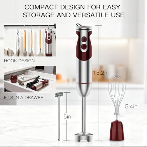Red twelve speed immersion blender — photo 5