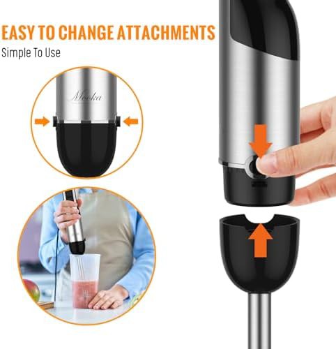 Mooka Family 1100W 12-Speed Black Stick Blender — photo 4