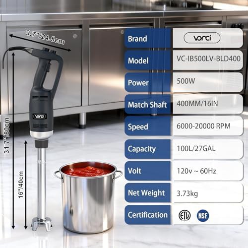 Vonci 500W 16 inch commercial stick blender — photo 5