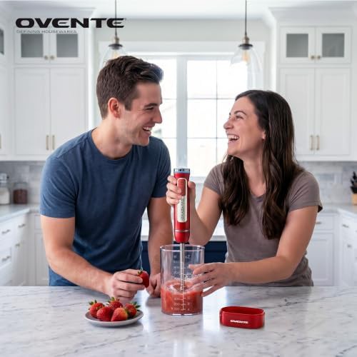 Red Cordless Rechargeable Hand Blender — photo 4
