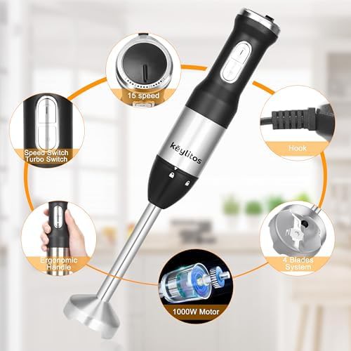 Black 5 in 1 stick blender with variable speed — photo 5