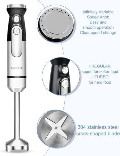 Infinitely variable speed kitchen stick blender — photo 3