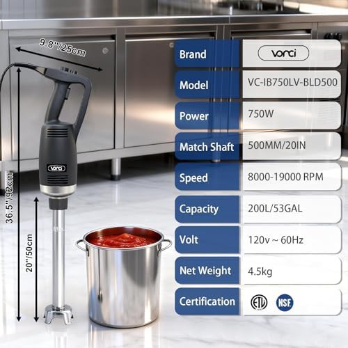 Vonci 750W 20 inch commercial stick blender — photo 5