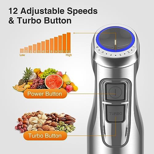 High power 1100W stick blender with lid — photo 5