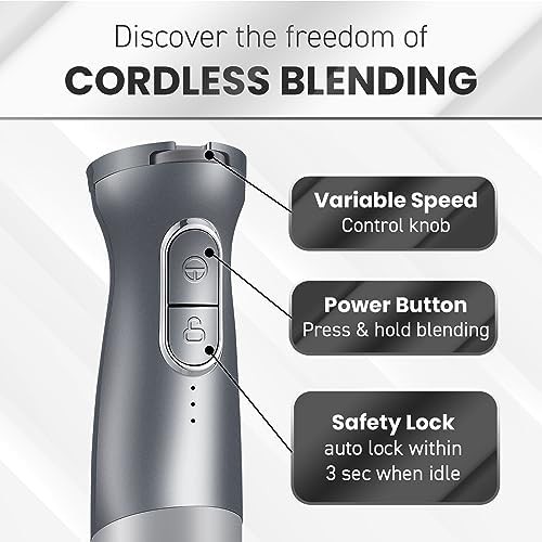 Charcoal grey cordless variable speed blender — photo 5