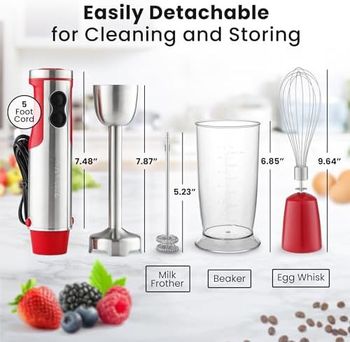 Twelve speed 800W red four in one blender — photo 4
