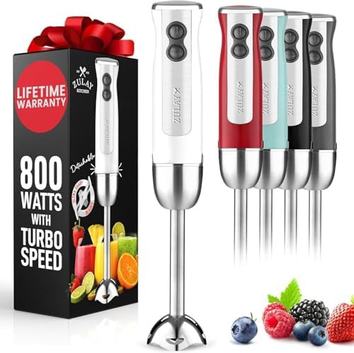 Turbo mode 800W white stainless stick blender