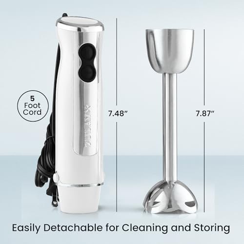 Turbo mode 800W white stainless stick blender — photo 4