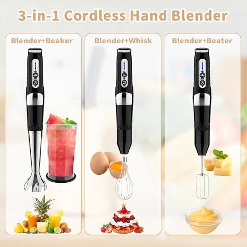 Black cordless three in one immersion blender — photo 4