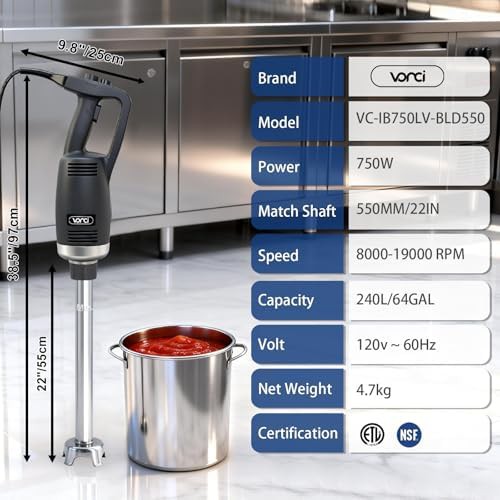 Vonci 750W 22 inch commercial stick blender — photo 3