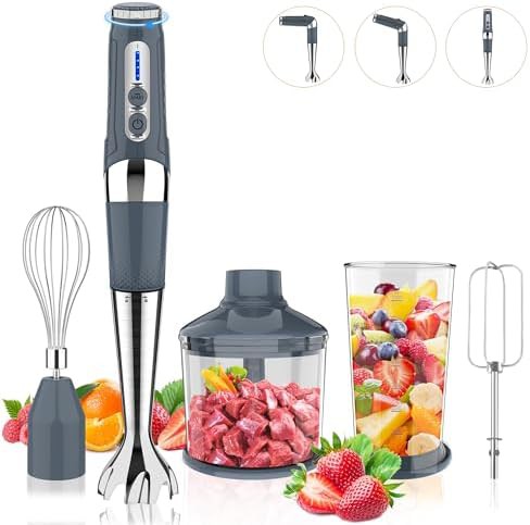 Grey cordless four in one immersion blender