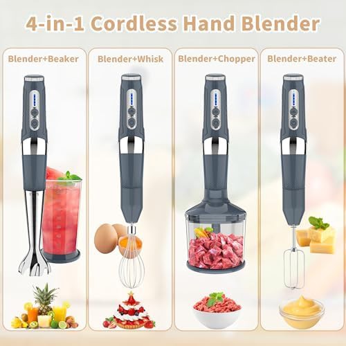 Grey cordless four in one immersion blender — photo 4