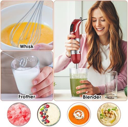 Red Twelve Speed Five in One Stick Blender — photo 4