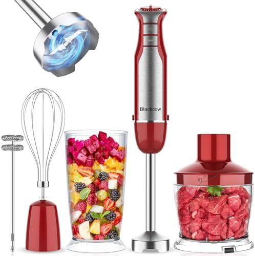 Red Six Speed Five in One Stick Blender