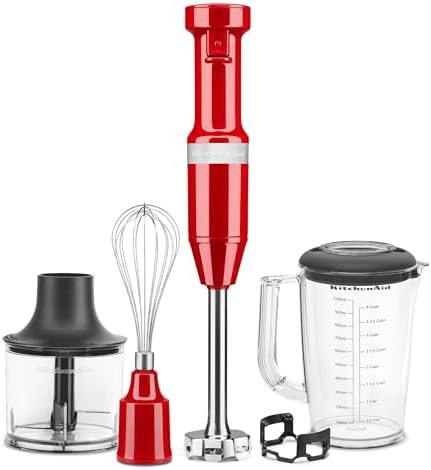 Variable speed corded immersion blender with whisk