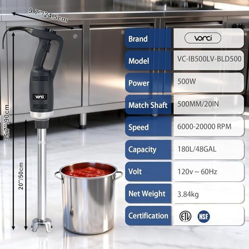 Vonci 500W 20 inch commercial stick blender — photo 5