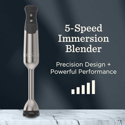 Five speed white immersion blender with stainless steel — photo 3