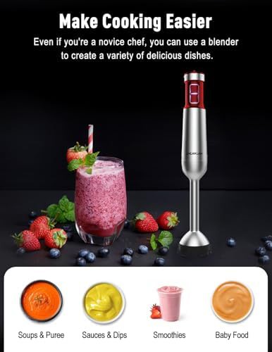 Red scratch resistant corded immersion blender — photo 4