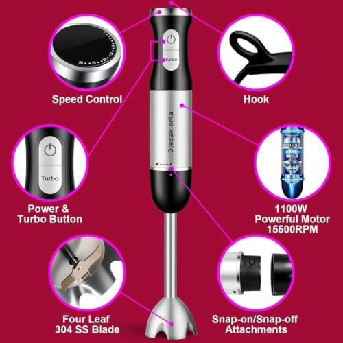 Upgraded 1100W Five in One Handheld Blender — photo 3