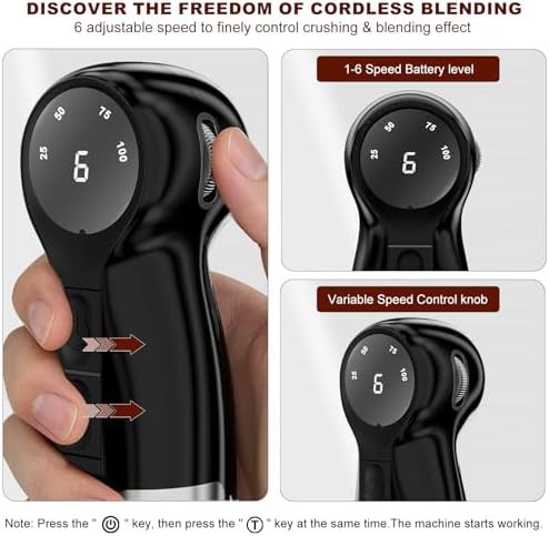 Variable speed cordless black stick emulsifier — photo 4